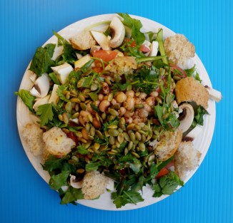 bean and bread salad