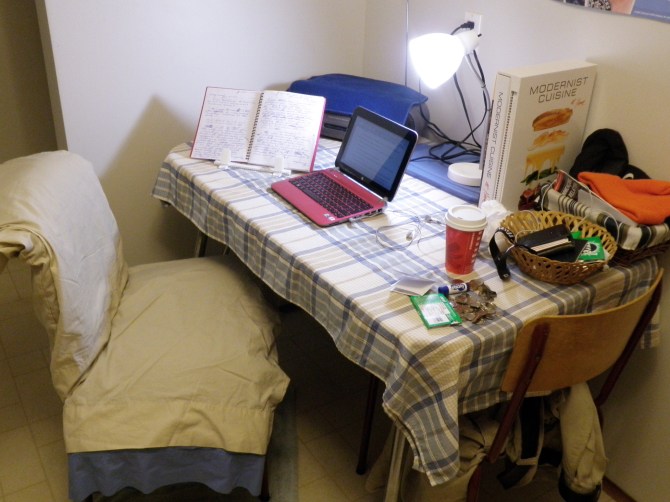 kitchen writing corner